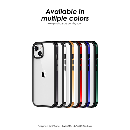 Bordo in metallo brillante con telefono in TPU